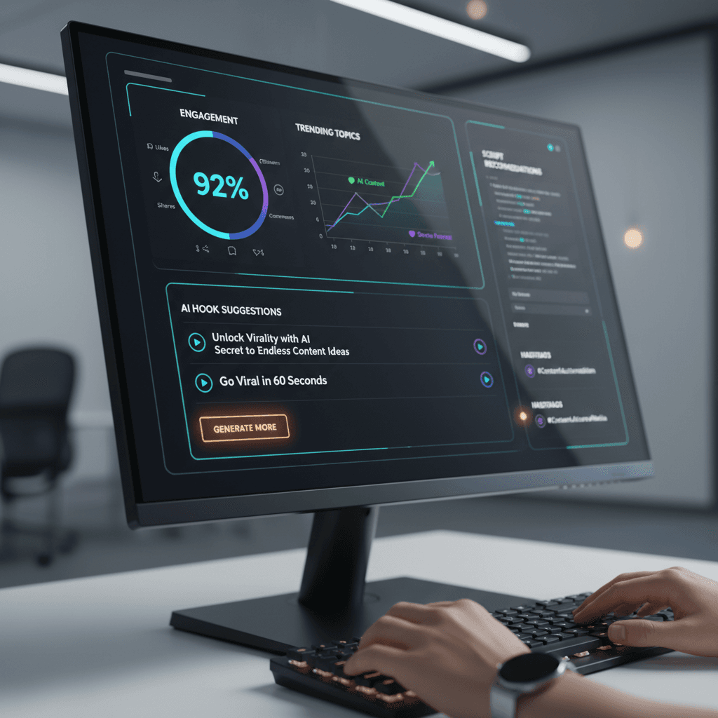 Viral Flow AI dashboard with trend predictions and content optimization metrics