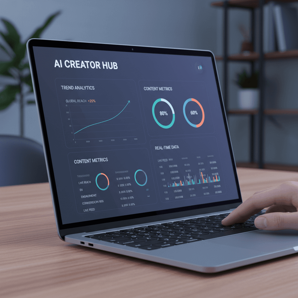 AI content dashboard interface showing real-time trend analytics