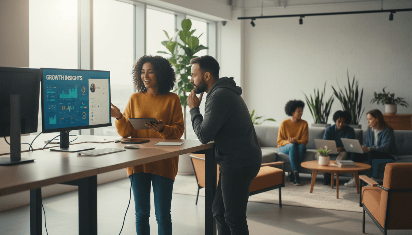 Team collaborating on content growth strategy