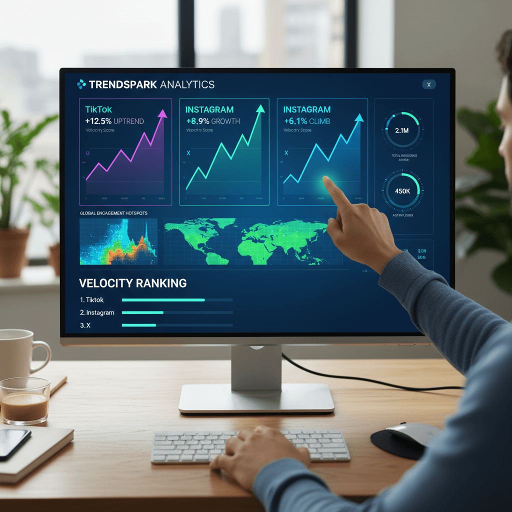 Real-time trend prediction dashboard showing platform analytics
